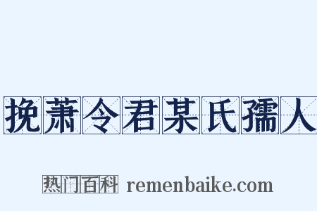 挽萧令君某氏孺人是什么意思的图片